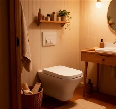 Bijeli kvadratni zidni WC